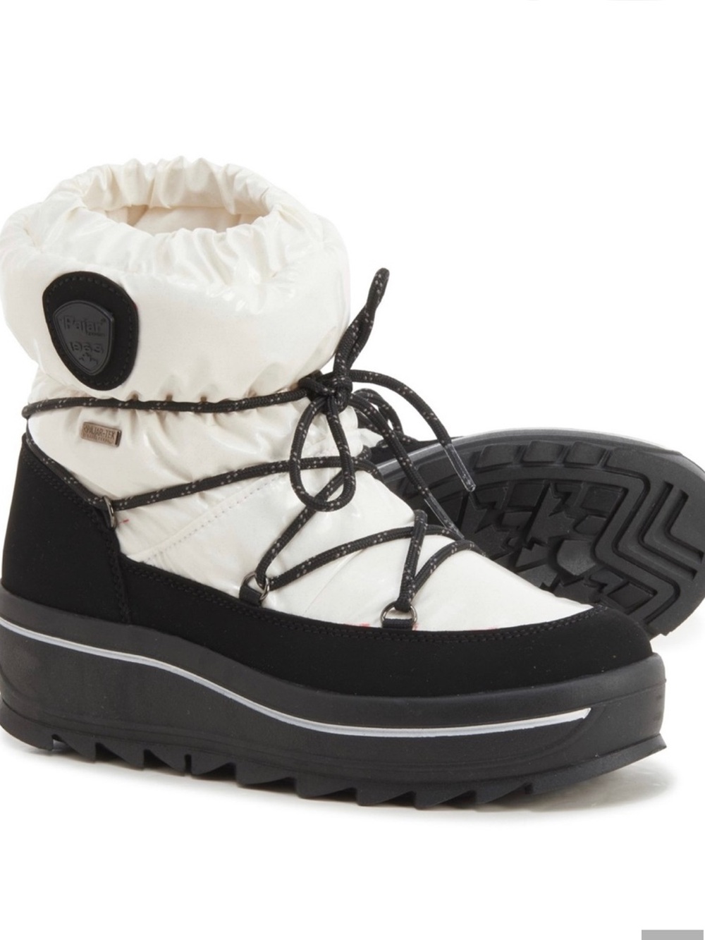 Pajar Taya Alpine Platform Snow Boots Pajar-Tex Black Cream Winter Size 7-7.5